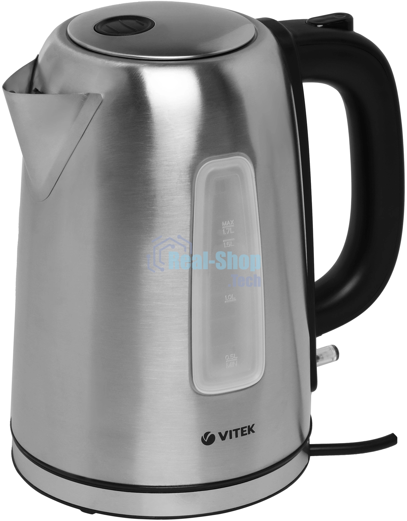 Чайник электрический Vitek VT-1137 1.7 л, 2200 Вт, серебристый матовый корпус: металл