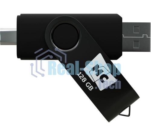 Флешка USB MORE CHOICE МФ128а Silver (4620202559104), 128GB, USB 2.0/Type-C, R/W 15/5, серебристый