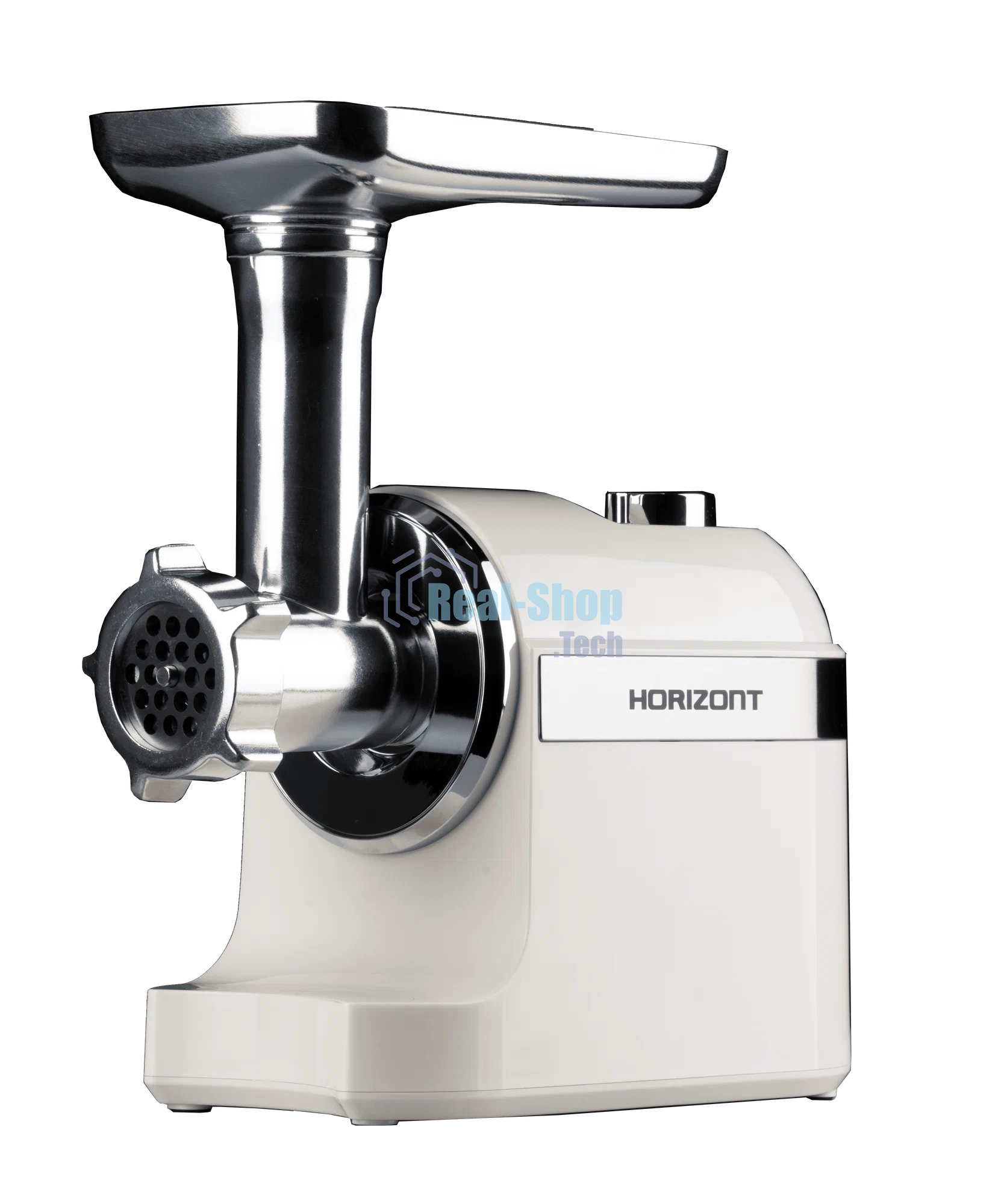 Мясорубка электрическая Horizont HMG02A-1800 белый, 1800 Вт, 1.6 кг/мин, реверс, защита от перегрузки, металлический лоток, насадки - 2