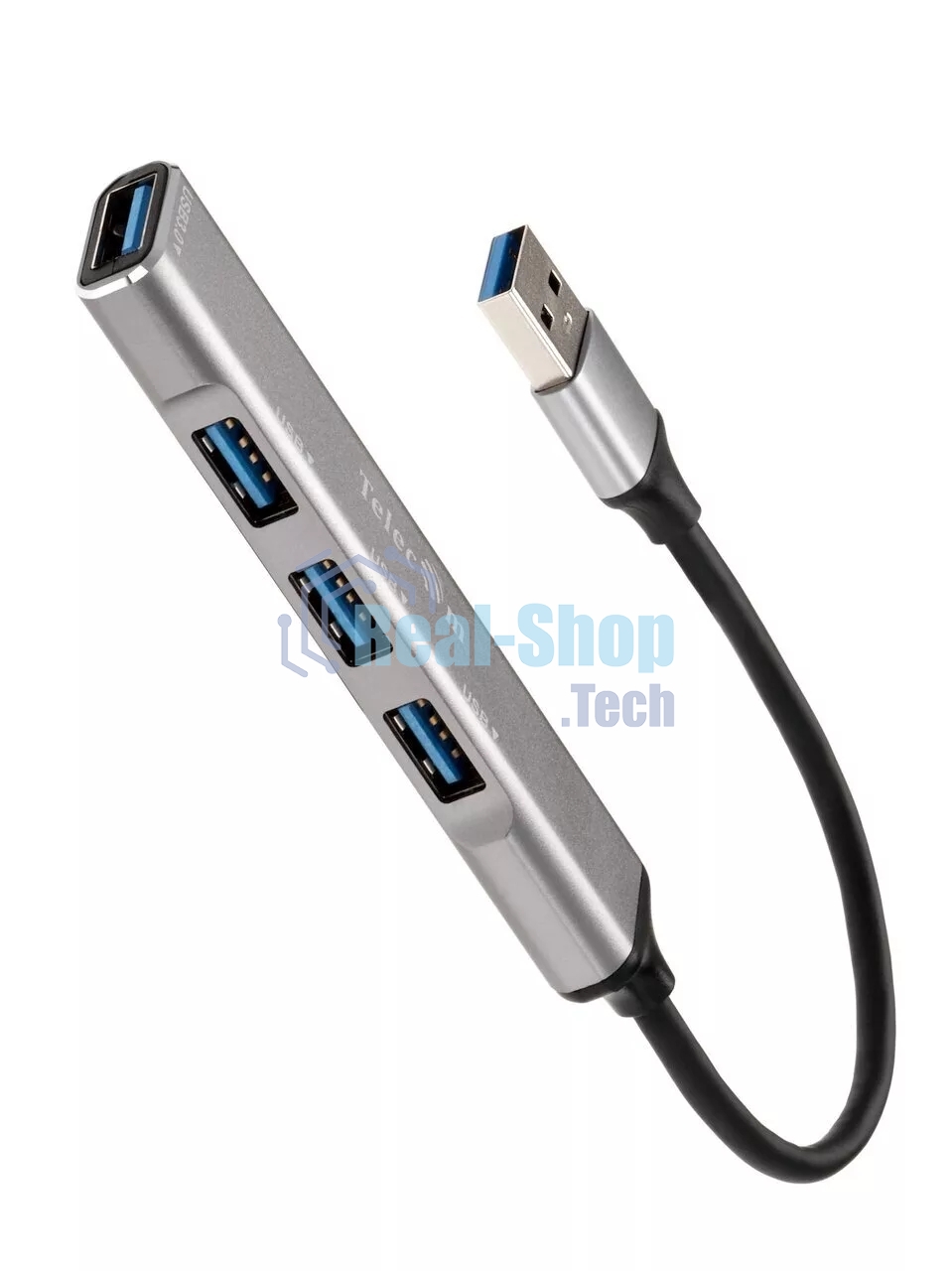 Переходник USB 3.0 -->USB3.0+3 USB2.0, Aluminum Shell, 0.2м Telecom TA308U
