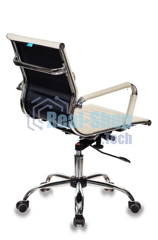 Кресло руководителя Бюрократ CH-883-LOW/IVORY слоновая кость, низкая спинка, искусственная кожа, крестовина хром