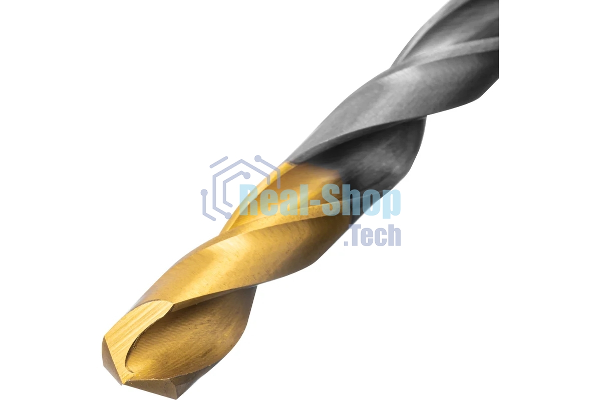 Набор сверл по металлу Denzel 1-10 мм, Р6М5-TiN, Golden Tip, 10 шт 723001