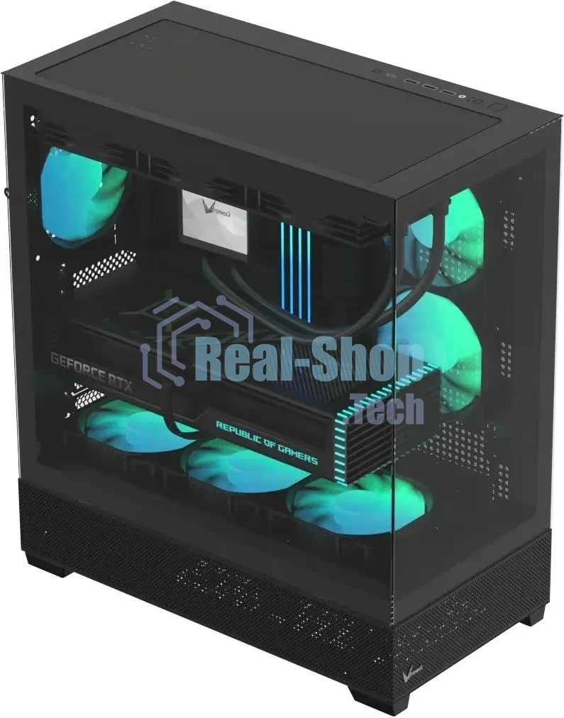 Компьютерный корпус Aerocool/Formula Crystal Z2 Plus FR черный без БП ATX 5x120мм 1xUSB 2.0 2xUSB 3.0 1xUSB3.1 audio bott PSU