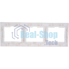 Рамка Iek EMK30-K01-DM РГ-3-КБ 3местн. горизонт. КВАРТА (белый)