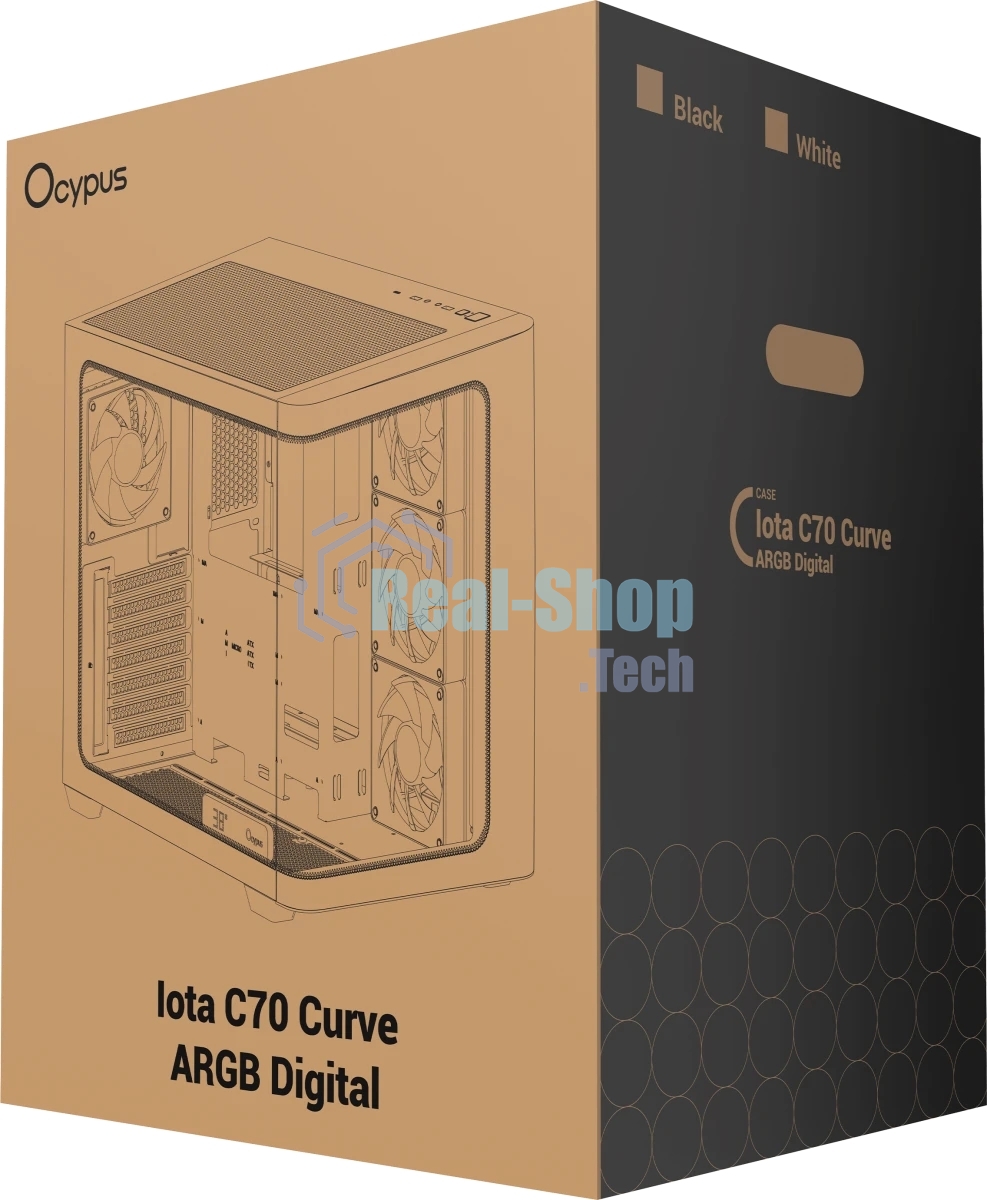 Компьютерный корпус Ocypus Iota C70 BK Curve ARGB Digital (Iota-C70-BKD400CD-GL)