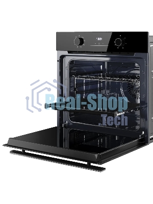 Духовой шкаф Kuppersberg HO 608 BB Glass, High-Tech, 78 л, цвет черный, цвет фурнитуры черный, поворотное управление, дисплей, таймер, 8 режимов, макс. температура 310 градусов, телескопические направляющие (на 1 уровень)