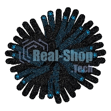 Перчатки трикотажные Сибртех х/б, 200 пар, ПВХ точка, 3 нити, 10 класс