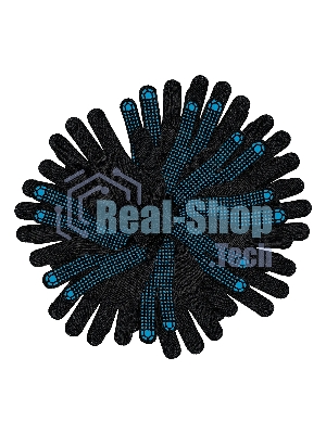 Перчатки трикотажные Сибртех х/б, 200 пар, ПВХ точка, 3 нити, 10 класс