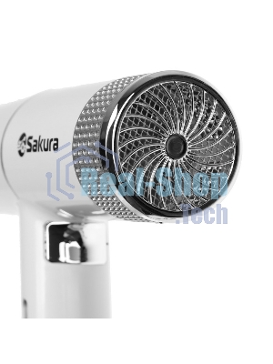 Фен SAKURA SA-4051W белый/серый, 1600 Вт, компактный