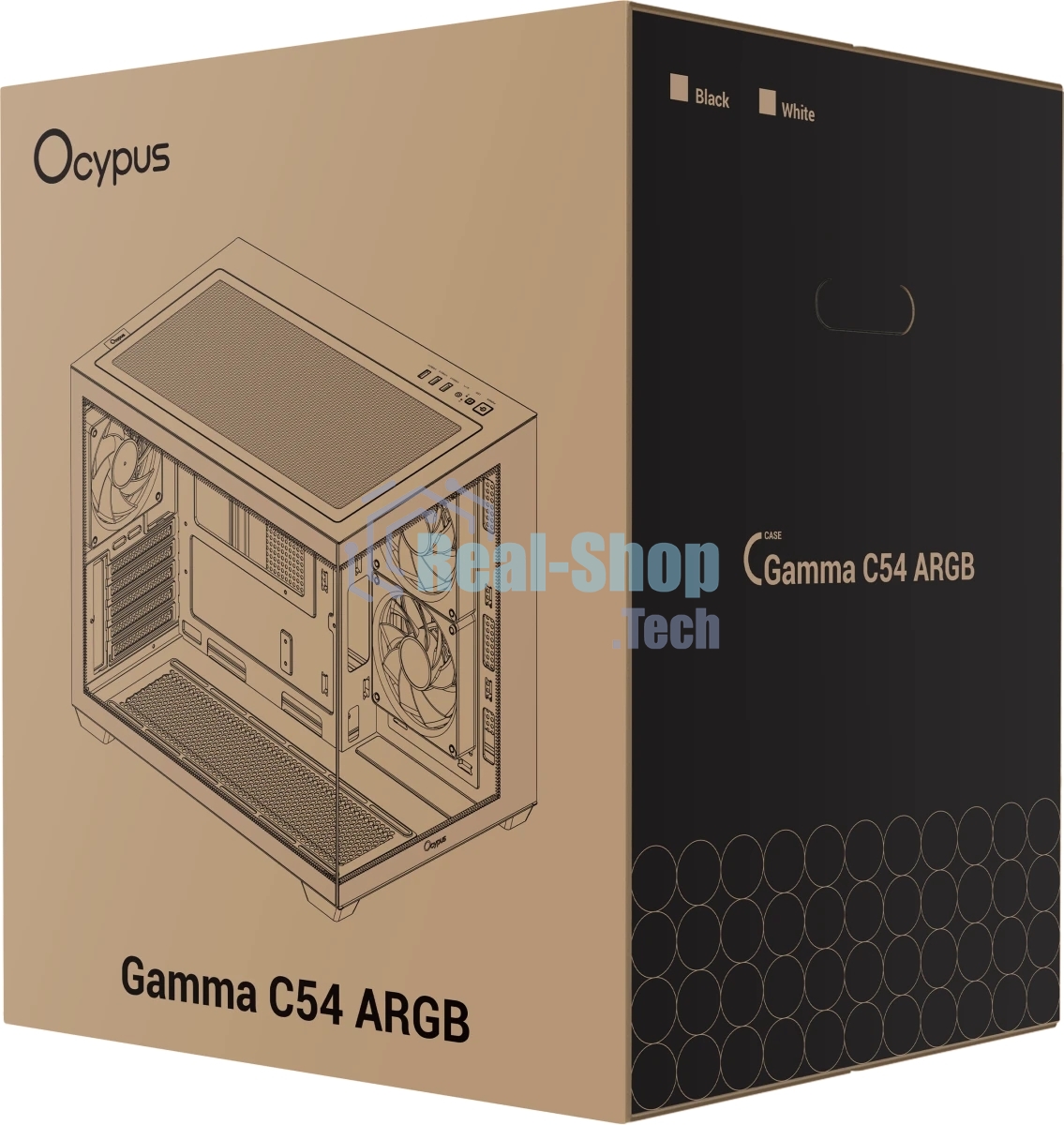 Корпус Ocypus Gamma C54 WH ARGB, Mini-Tower, белый, 3 x 120 мм