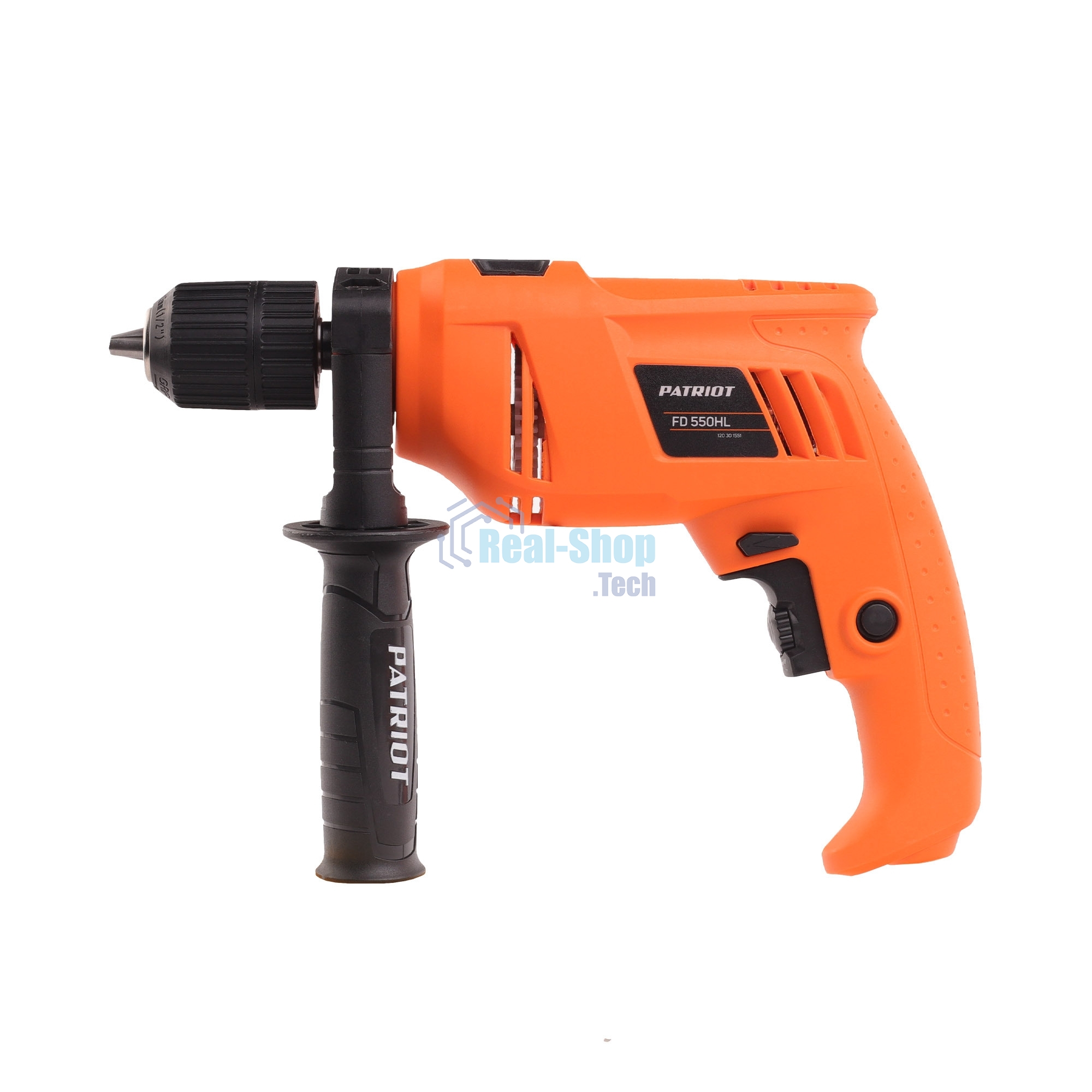 Дрель электрическая ударная PATRIOT FD 550HL, 600Вт, 3000об/мин, 44800уд/мин, макс.диаметр сверления 13мм, быстрозажимной патрон