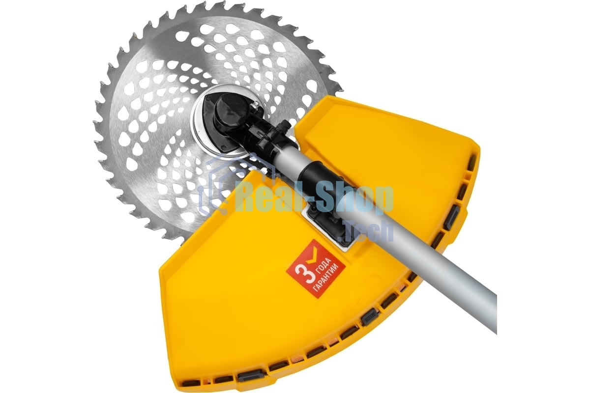 Триммер бензиновый Denzel DT-52E, 52 см3, неразъемная штанга, электростартер, состоит из 2 частей