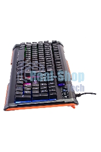 Клавиатура проводная Oklick 717G BLACK DEATH черный/оранжевый USB Multimedia for gamer LED