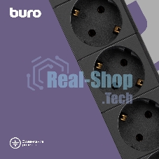 Сетевой фильтр BURO Сетевой фильтр, 6 розеток, 5 метров, (BU-SP5 USB 2A-B) черный 992320