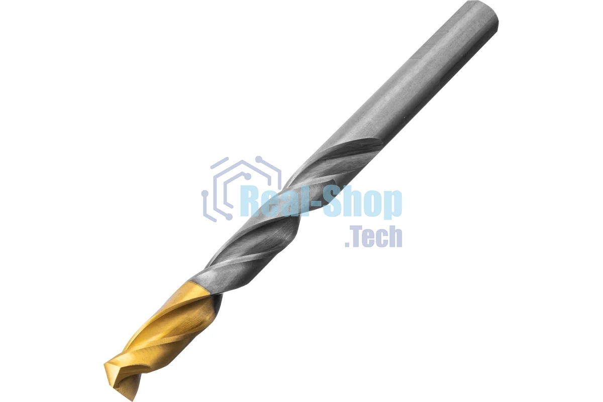 Набор сверл по металлу Denzel 1-10 мм, Р6М5-TiN, Golden Tip, 10 шт 723001