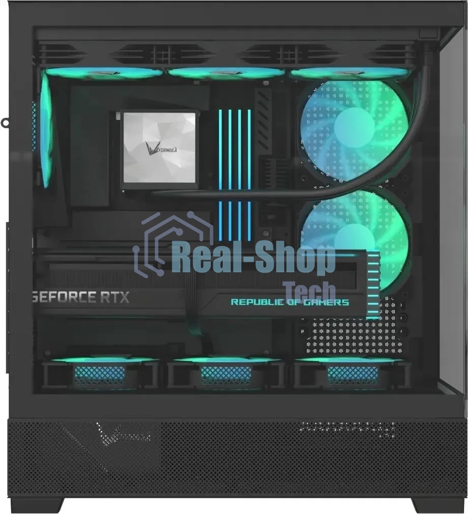 Компьютерный корпус Aerocool/Formula Crystal Z2 Plus FR черный без БП ATX 5x120мм 1xUSB 2.0 2xUSB 3.0 1xUSB3.1 audio bott PSU