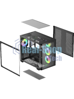 Компьютерный корпус Ocypus Iota C70 BK Curve ARGB Digital (Iota-C70-BKD400CD-GL)