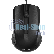 Мышь проводная Acer OMW010 черный, 1200 dpi, USB, кнопки - 3
