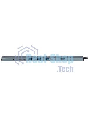 Док-станция Gembird UHB-D5, USB Type-C, 3xUSB 3.1, Type-C PD87W, Jack 3.5, SD/TF, HDMI, RJ45, USB Type-C, USB