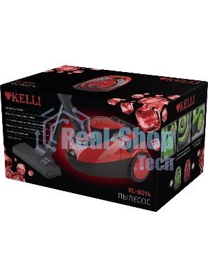 Пылесос Kelli KL-8014 красный/черный, 360/2000 Вт, уборка сухая, пылесборник мешок 1,5 л