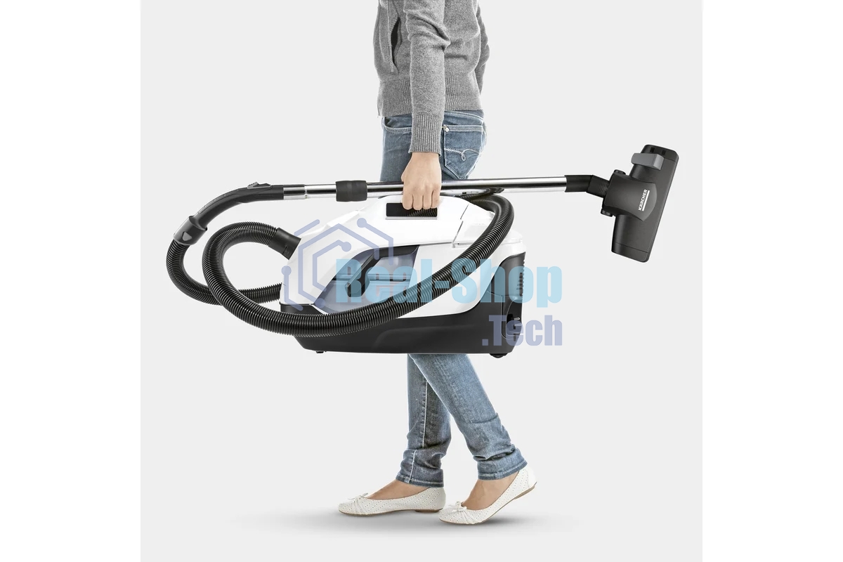 Пылесос Karcher DS 6 Plus белый/черный, 350/650 Вт, уборка влажная/сухая, пылесборник контейнер 2 л