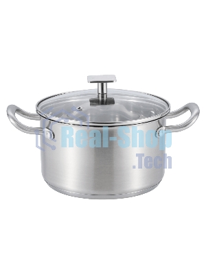 Кастрюля MAUNFELD FLORENCE MF36FR01CR из нержавеющей стали со стеклянной крышкой, 20см, 3,6 л