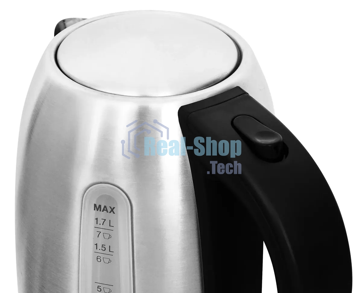 Чайник электрический Hyundai HYK-S2014 1.7л. 2000Вт серебристый/черный (корпус: нержавеющая сталь)