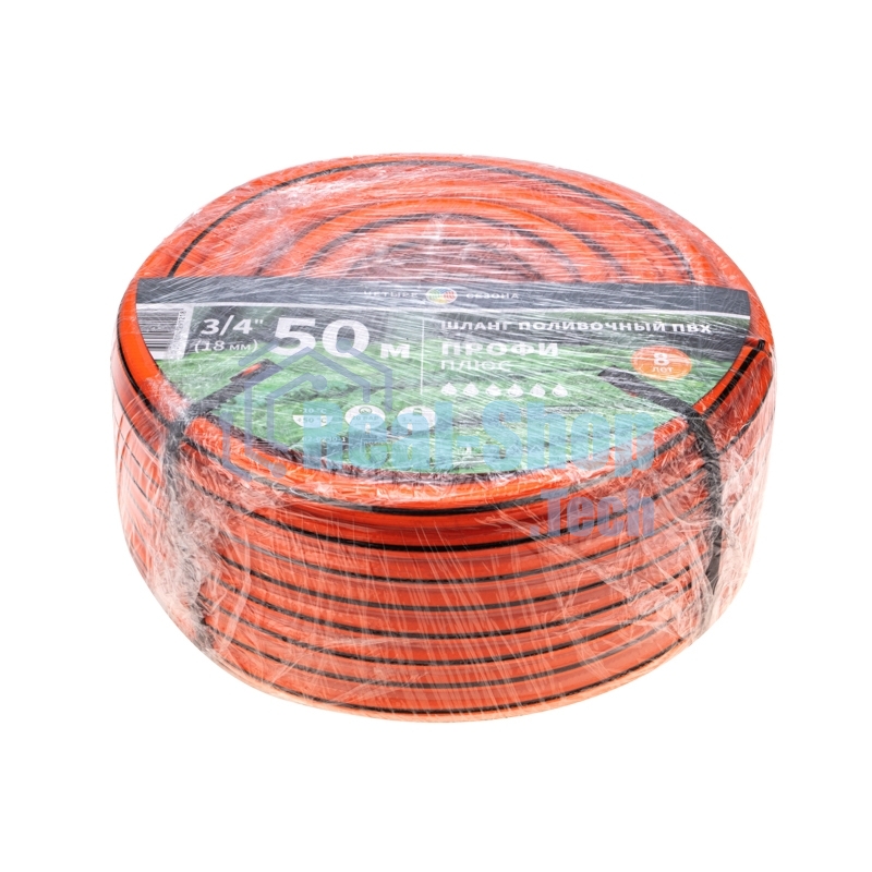 Шланг поливочный ПВХ 3-х слойный армированный 3/4дюйм 50м Профи Плюс ЧЕТЫРЕ СЕЗОНА 62-0230-1