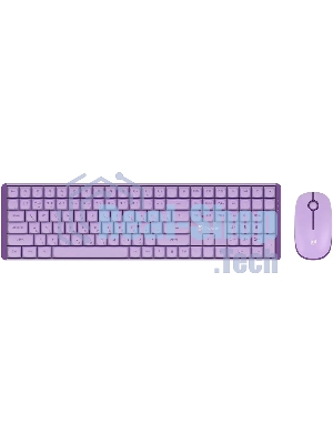 Комплект клавиатура+мышь Оклик S315W беспроводной USB 1600 DPI сиреневый (1978643)