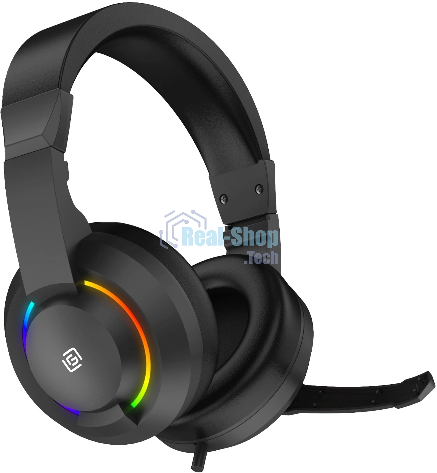 Гарнитура проводная с микрофоном Оклик HS-L315G черный 1.8м накладные USB оголовье (2007552)