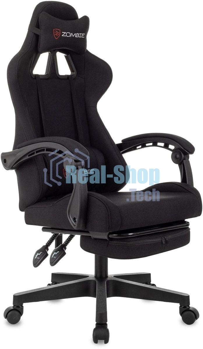 Кресло игровое Zombie Shadow черный Neo Black с подголов. крестов. пластик подст. для ног пластик черный