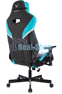 Кресло игровое Knight Thunder 5X черный/голубой эко.кожа крестов. металл