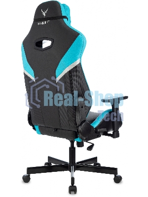 Кресло Knight Thunder 5X черный/голубой, экокожа, 120 кг, механизм качания