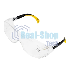 Очки защитные Denzel открытые, поликарбонатные, увеличенная прозрачная линза, регулируемые дужки