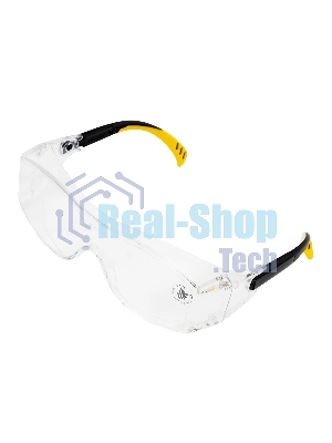 Очки защитные Denzel открытые, поликарбонатные, увеличенная прозрачная линза, регулируемые дужки