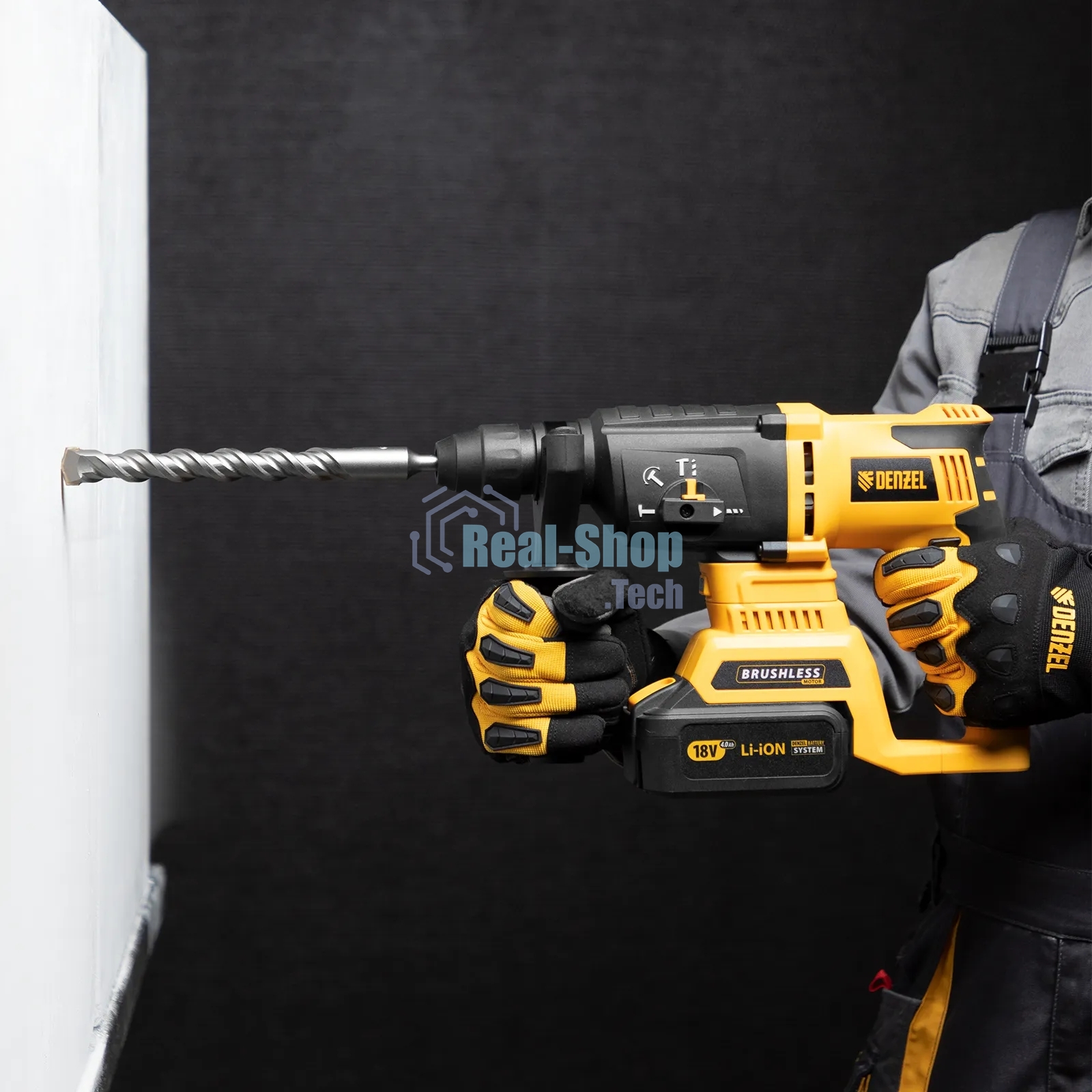 Бур по бетону Denzel двойная спираль, Cobalt W-tip, 12x310 мм, SDS PLUS