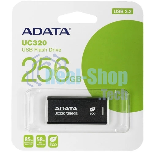 Флешка USB ADATA UC320 (UC320-256G-RBK/BK), 256Gb, USB 3.2, R/W 100/30, черный