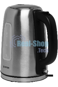 Чайник электрический Vitek VT-1137 1.7 л, 2200 Вт, серебристый матовый корпус: металл