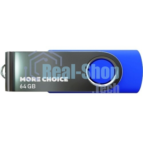 Флешка USB More Choice MF64-4 Blue (4610196407659), 64Gb, USB 2.0, R/W 15/6, синий