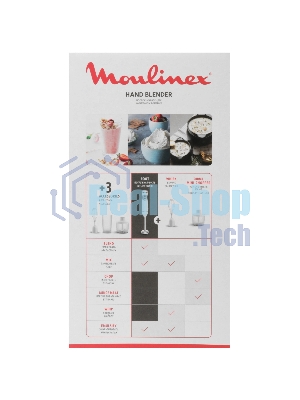 Блендер погружной Moulinex DD5431F0 белый, 600 Вт, 20 скоростей, турбо