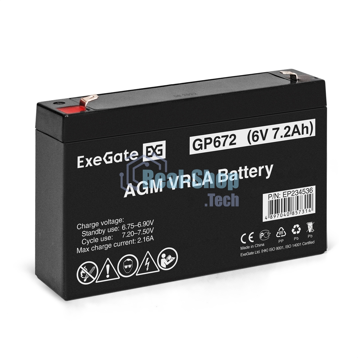 Батарея для ИБП ExeGate EP234536RUS GP 672/EXG672 (6V 7.2Ah) клеммы F1