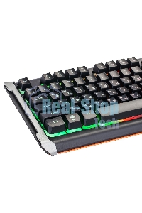 Клавиатура проводная Oklick 717G BLACK DEATH черный/оранжевый USB Multimedia for gamer LED