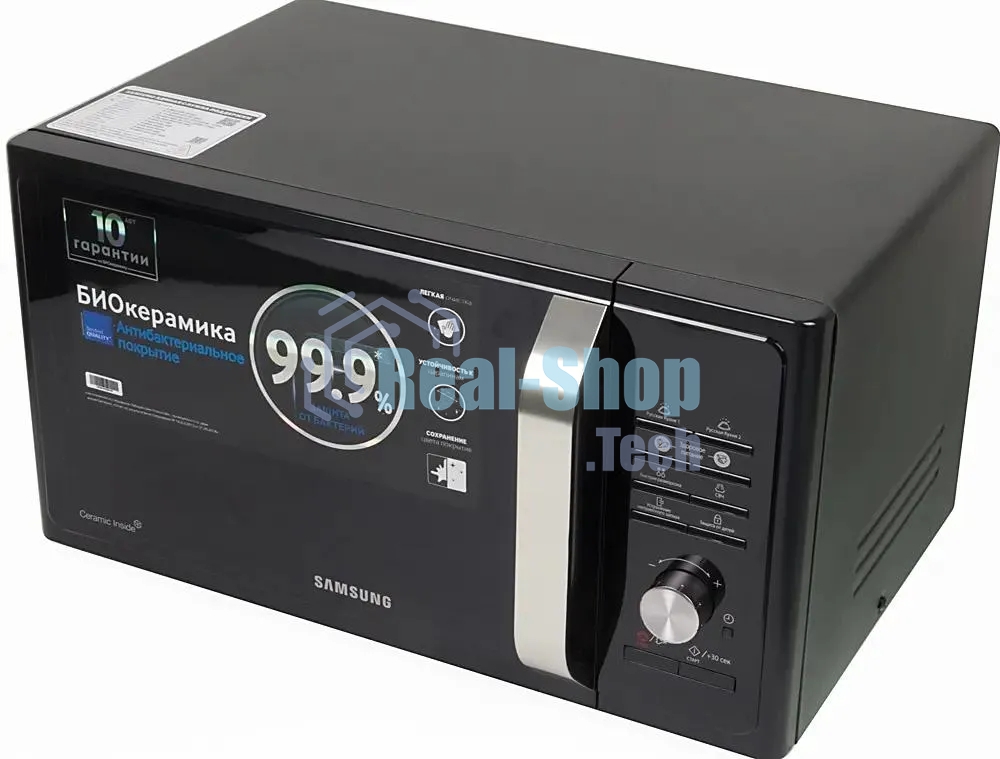 Микроволновая печь Samsung MS23F302TAK черный, 23 л, 800 Вт, переключатели - поворотный тактовый механизм/кнопки