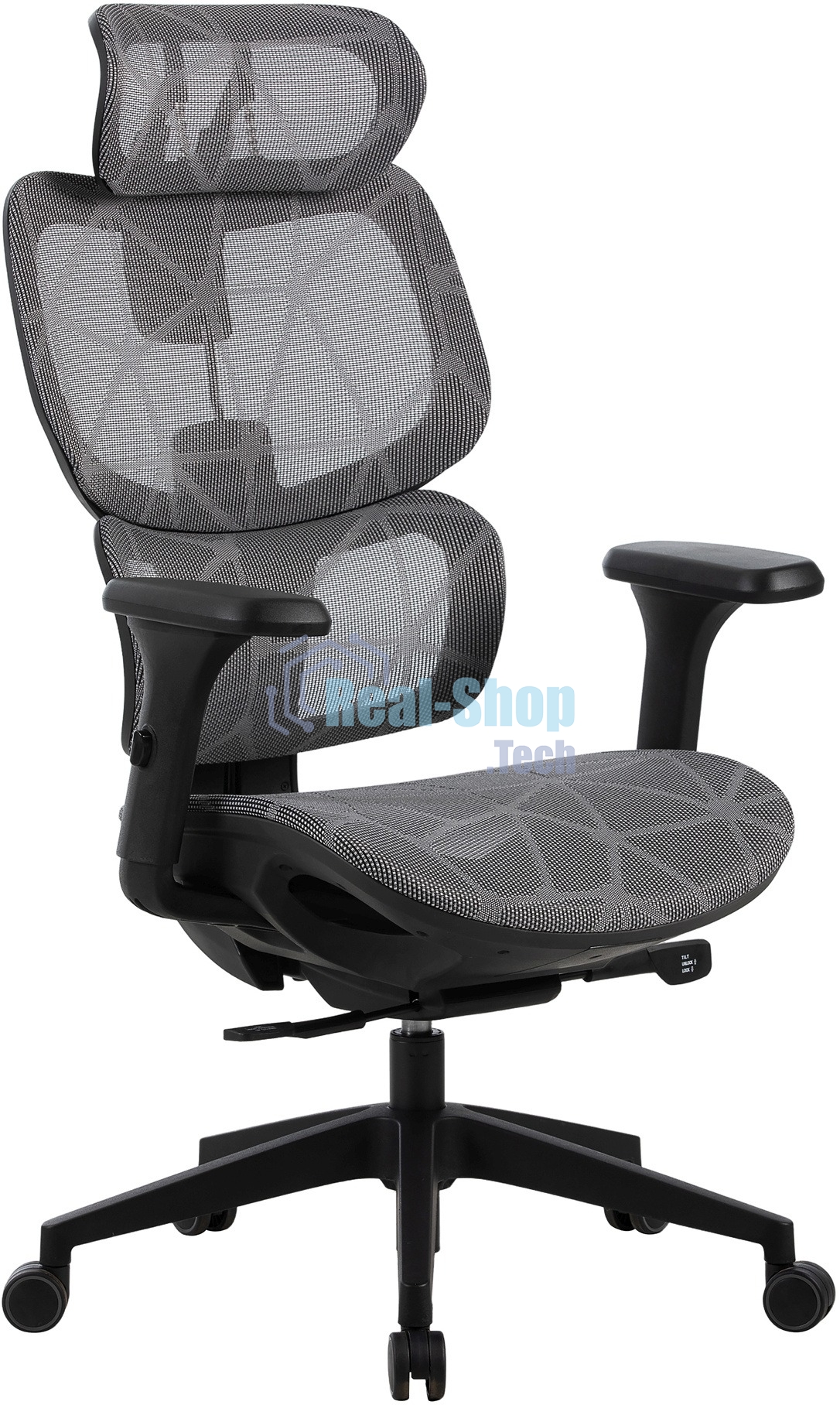 Кресло компьютерное Cactus CS-MC555-GY черный/серый, сетка