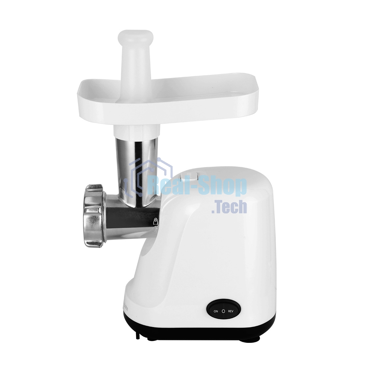 Мясорубка электрическая Blackton Bt MG1111 белый/черный, 1200Вт, производительность до 1.5 кг/мин / Количество скоростей: 1 / Функция реверса / DualProtect технология: защита от перегрузки и перегрева / Прорезиненные ножки / Материал корпуса: пластик / Ма