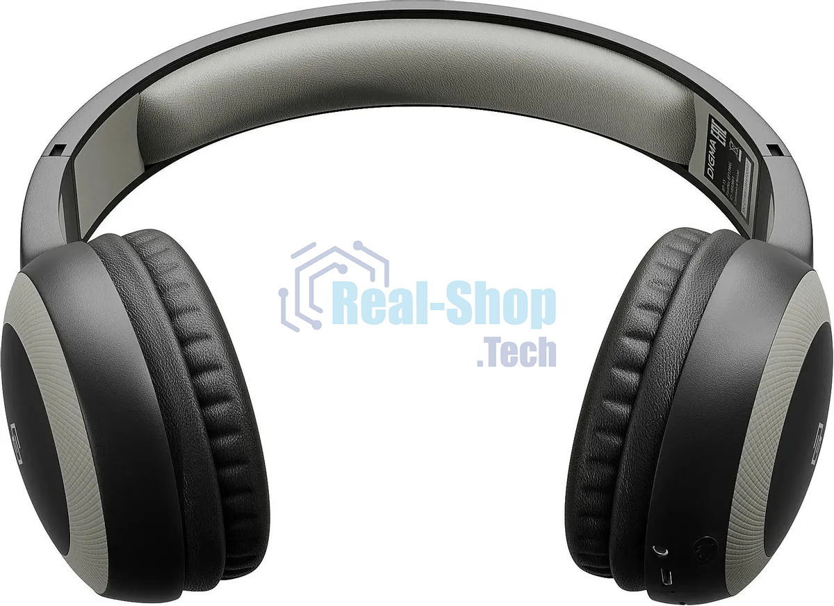 Гарнитура накладные Digma BT-15 черный/серый беспроводные bluetooth оголовье