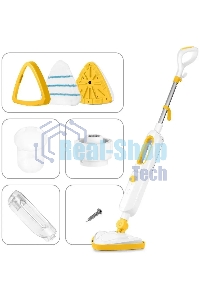 Швабра паровая Kitfort КТ-1048-1 белый/желтый