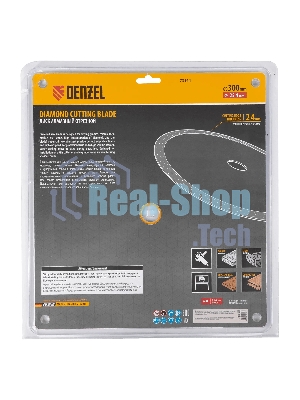 Диск алмазный сплошной Denzel супертонкий, 300 х 25,4 мм, горячее прессование, мокрое резание