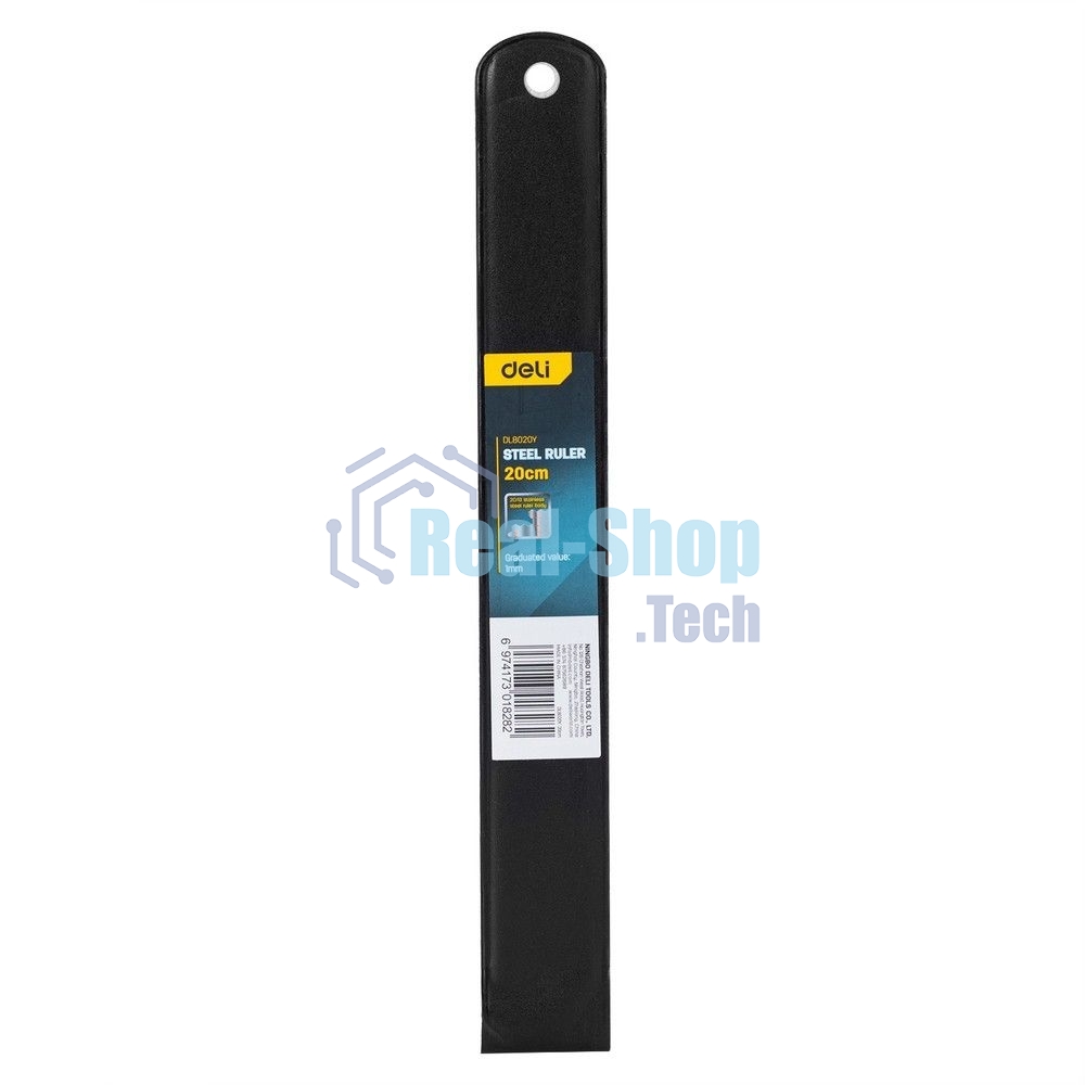 Линейка стальная Deli DL8020Y 200мм нержавеющая сталь