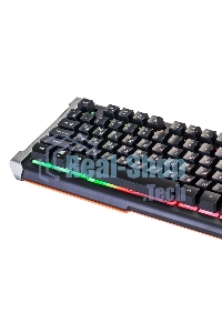 Клавиатура проводная Oklick 717G BLACK DEATH черный/оранжевый USB Multimedia for gamer LED